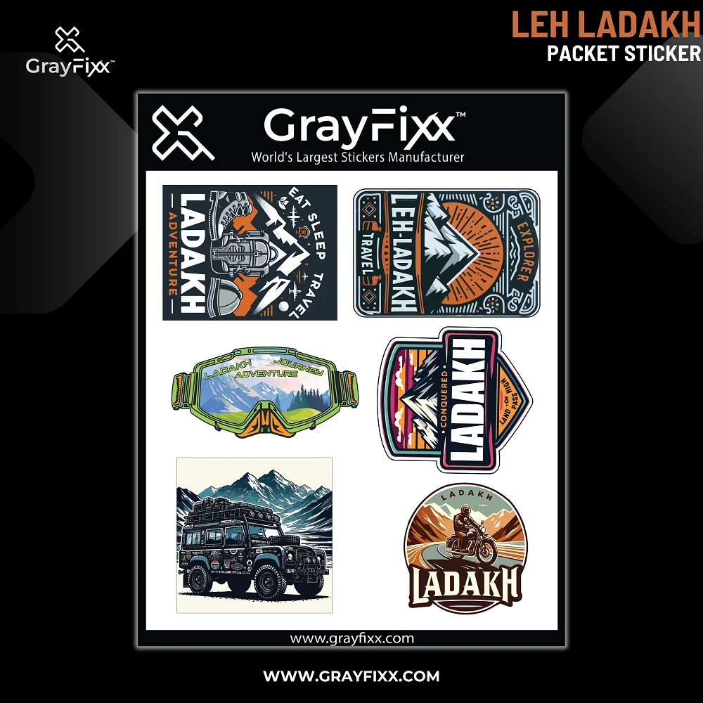 Leh Ladakh Packer Sticker For Anywhere | Printed In Premium Gloss Vinyl With FPF(Fade Protection Film), Water Proof, Precut Sticker, Size 2.0 Inches